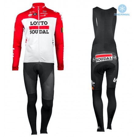 Tenue Cycliste Manches Longues et Collant à Bretelles 2018 Lotto Soudal Hiver Thermal Fleece N001